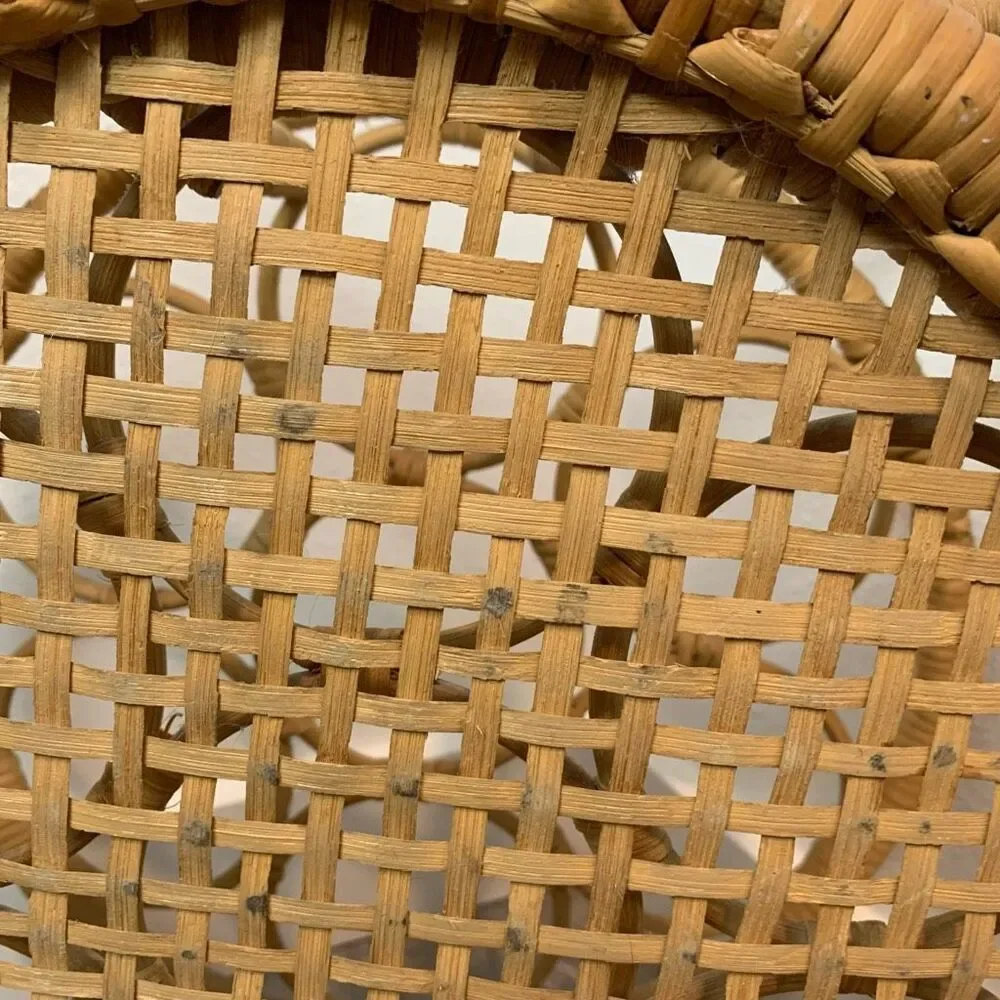 Vintage 60s Wicker Wine Bottle Rack Holder Decor 70s